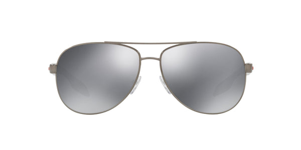 SPS53P 5AV5L0 GUNMETAL/LIGHT GREY MIRROR BLACK LENS