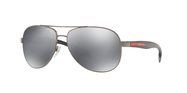 SPS53P 5AV5L0 GUNMETAL/LIGHT GREY MIRROR BLACK LENS