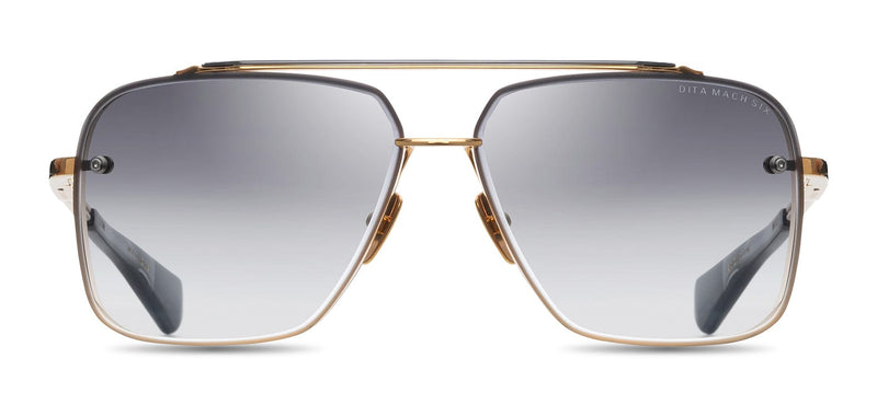 Mach six DTS121-62-01 yellow gold & black rhodium/grey gradient lens