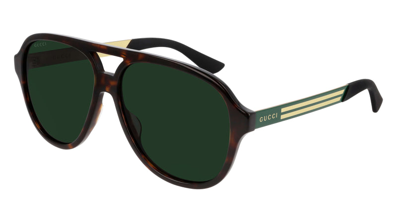 GG0688S 003 HAVANA/GREEN LENS