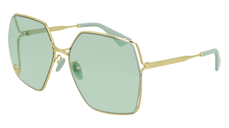 GUCCI GG0817S 003 GOLD GREEN LENS