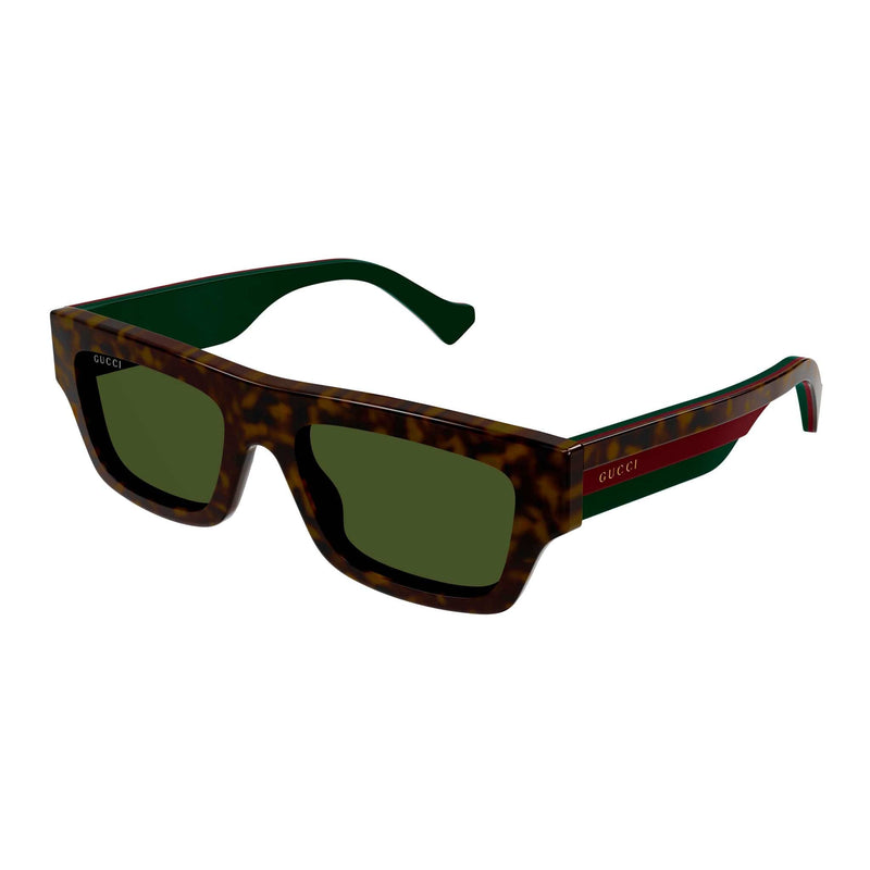GG1301S 002 HAVANA W/GREEN RED STRIPE/GREEN LENS