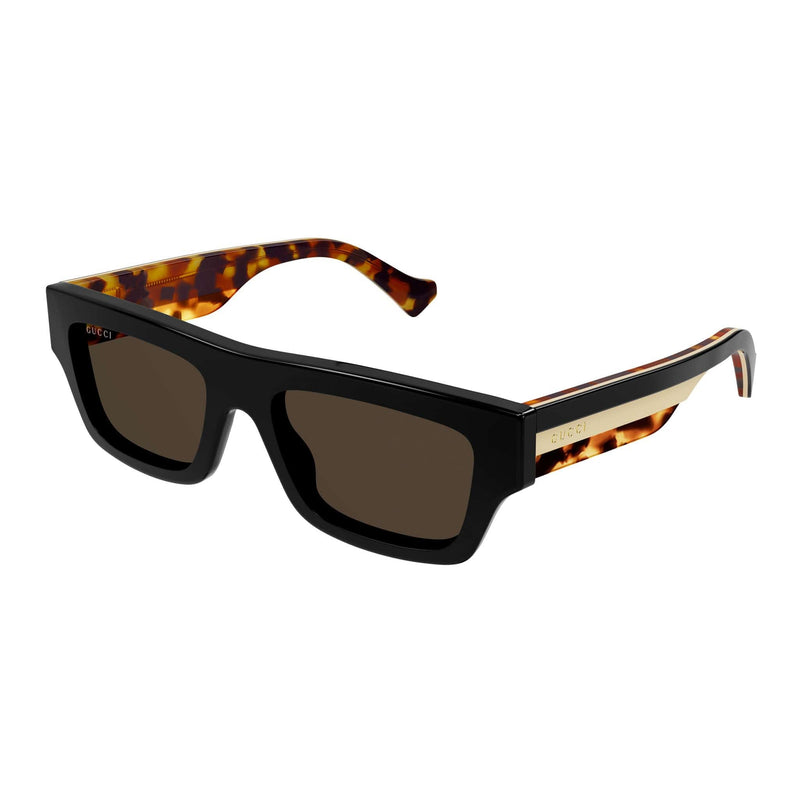 GG1301S 003 BLACK BROWN STRIPE/BROWN LENS
