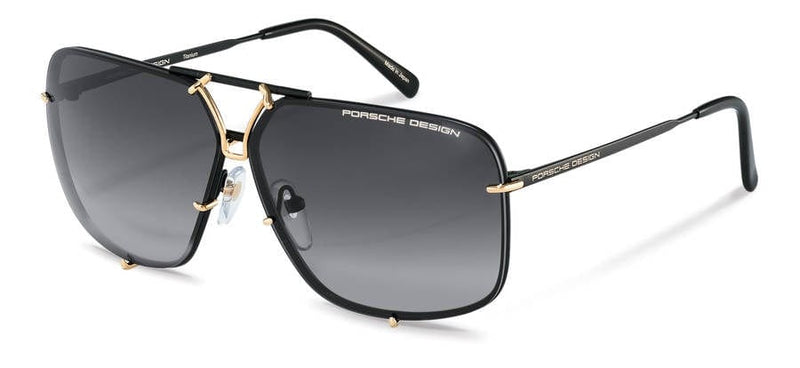 P8928D (67) BLACK GOLD/GREY LENS